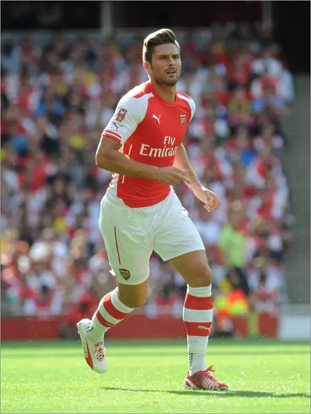 Olivier Giroud in Action: Arsenal vs AS Monaco, Emirates Cup 2014