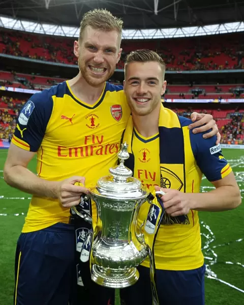 Arsenal FC: Per Mertesacker and Calum Chambers Celebrate FA Cup Victory