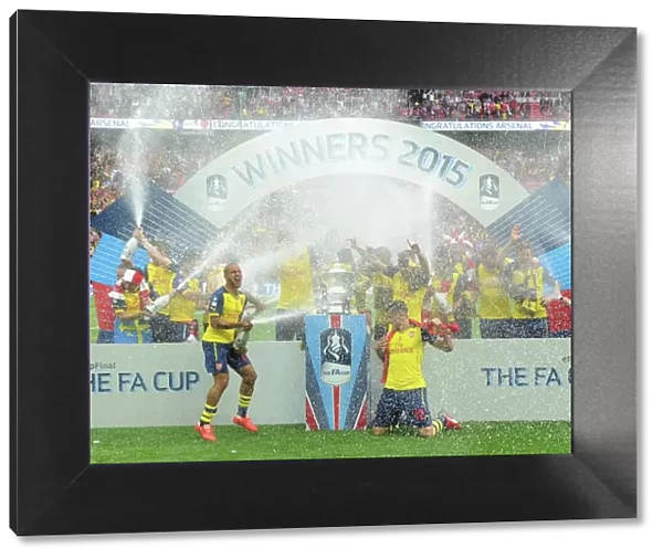 Theo Walcott (Arsenal) celebrates after the match. Arsenal 4: 0 Aston Villa. FA Cup Final