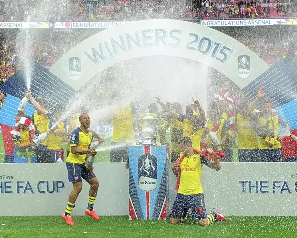 Theo Walcott (Arsenal) celebrates after the match. Arsenal 4: 0 Aston Villa. FA Cup Final