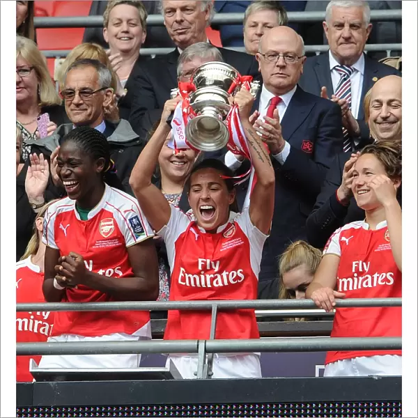 Arsenal Ladies Triumph in FA Cup Final: Fara Williams and Asisat Oshoala with the Trophy