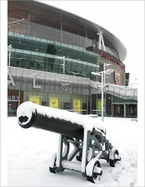 Winter's Magic at Emirates: Arsenal's Football Ground Transformed in Snow