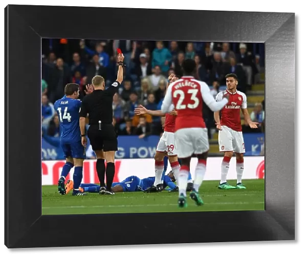 Red Card for Mavropanos: Leicester City vs. Arsenal, Premier League 2017-18