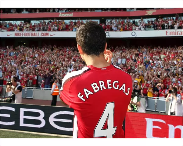 Cesc Fabregas Celebrates Arsenal's Victory: 4-1 Over Stoke City, Barclays Premier League, Emirates Stadium (2009)