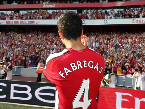 Cesc Fabregas Celebrates Arsenal's Victory: 4-1 Over Stoke City, Barclays Premier League, Emirates Stadium (2009)