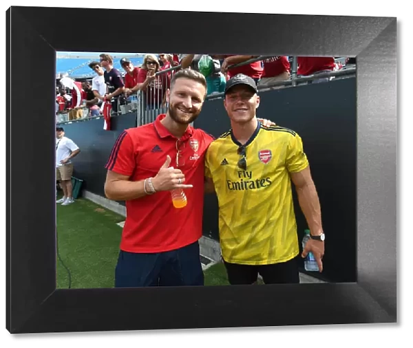 Surprise Encounter: Christian McCaffrey Meets Arsenal's Shkodran Mustafi at 2019 International Champions Cup in Charlotte