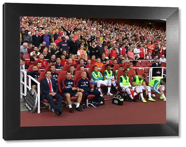 Unai Emery on the Arsenal Bench Before Arsenal v Tottenham Premier League Clash (2019-20)