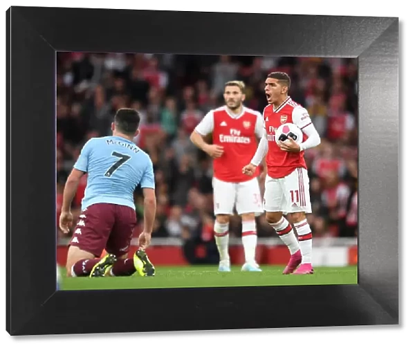 Arsenal's Torreira in Action against Aston Villa in 2019-20 Premier League