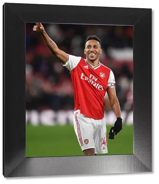 Arsenal's Aubameyang Reacts After Arsenal v Newcastle United Premier League Match
