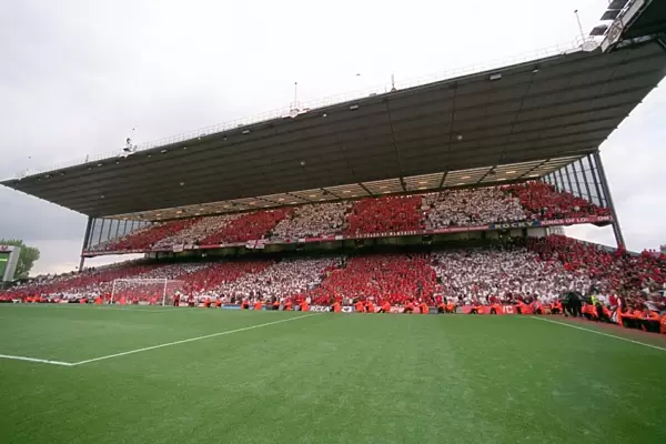 The North bank at the end of the match. Arsenal 4: 2 Wigan Athletic