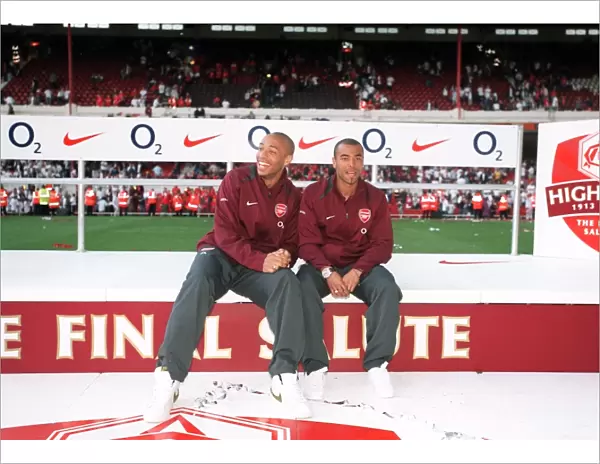 Thierry Henry and Ashley Cole (Arsenal) on the Final Salute stage