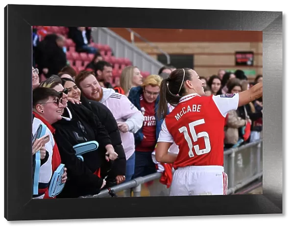Arsenal Women Celebrate FA WSL Victory: Katie McCabe Amidst Jubilant Fans