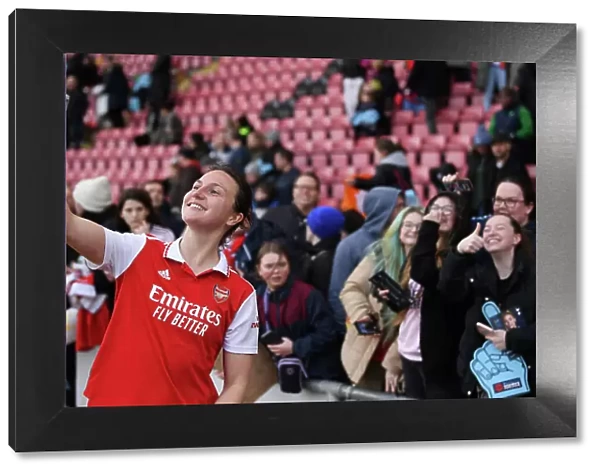 Arsenal's Lotte Wubben-Moy Reacts After FA WSL Match vs Tottenham Hotspur