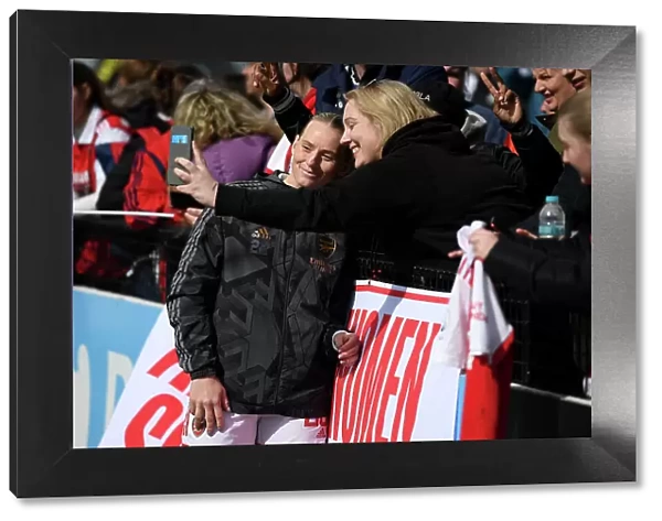 Arsenal Women's Star Stina Blackstenius Greets Fans After Victory Over Manchester City