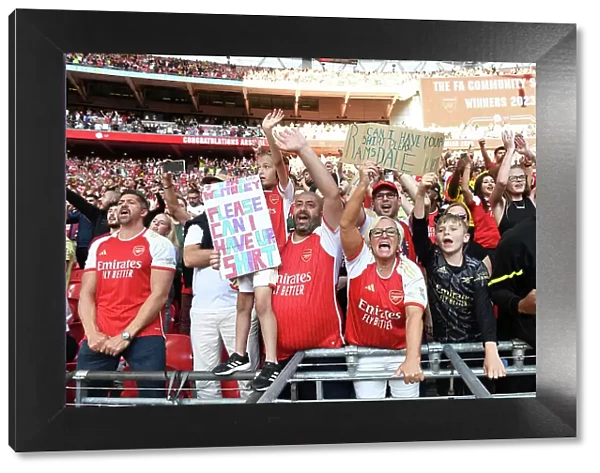 Arsenal Fans Celebrate Community Shield Victory over Manchester City (2023-24): Triumph at Wembley