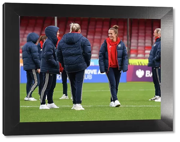 Arsenal Women's Team Prepare for Kick-off Against Brighton & Hove Albion (2023-24)