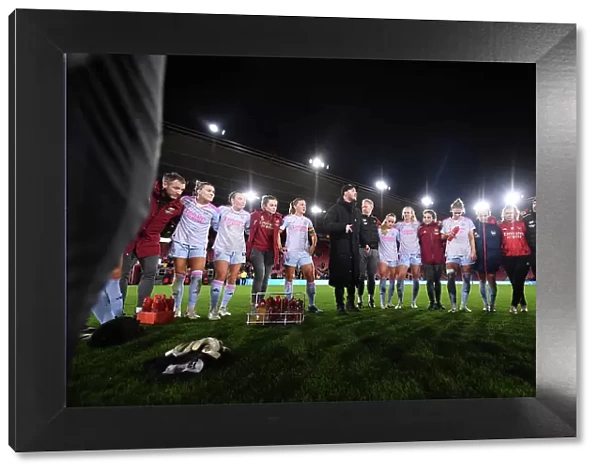Arsenal Manager Jonas Eidevall Rallies Team After FA Women's Continental Tyres League Cup Match vs Southampton