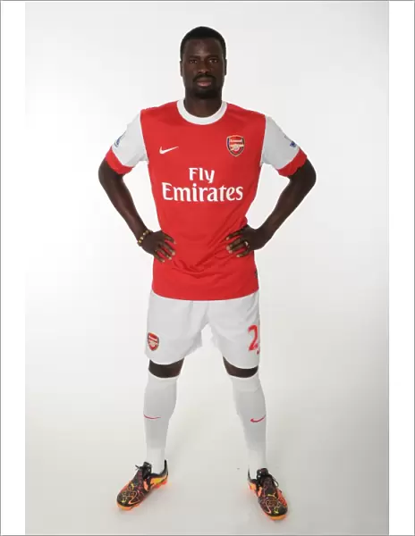 Arsenal FC: Emmanuel Eboue at 2010-11 First Team Photocall and Membersday, Emirates Stadium