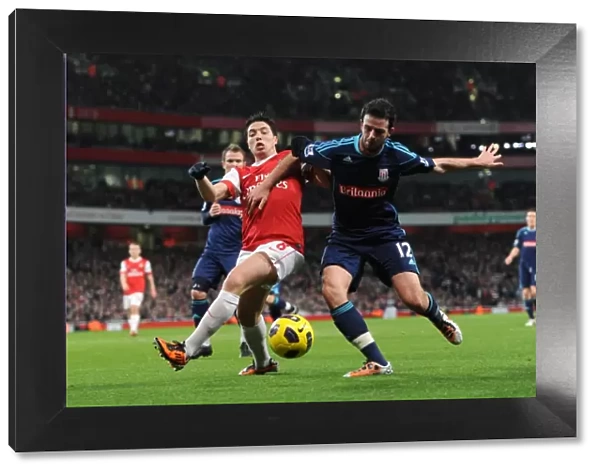 Samir Nasri (Arsenal) Marc Wilson (Stoke). Arsenal 1: 0 Stoke City. Barclays Premier League