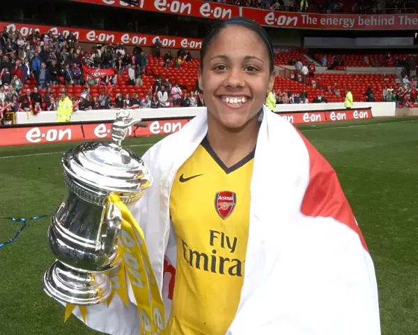Alex Scott (Arsenal) with the FA Cup Trophy