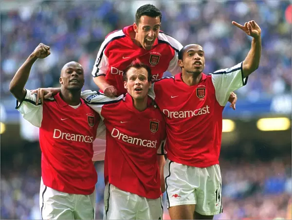 Fredrik Ljungberg and Thierry Henry: Arsenal's Unforgettable Celebration - 2:0 Win Over Chelsea in the FA Cup Final, 2002