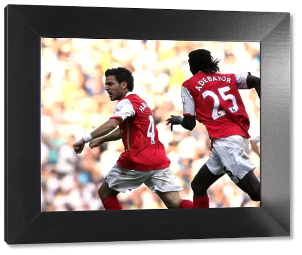 Unstoppable Duo: Fabregas and Adebayor's Unforgettable Celebration of Arsenal's Second Goal Against Tottenham (15 / 9 / 07)