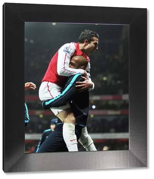Arsenal's Van Persie and Henry Celebrate Goals in FA Cup Win over Aston Villa