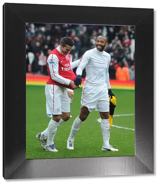Arsenal Celebrate Victory: Robin van Persie and Thierry Henry