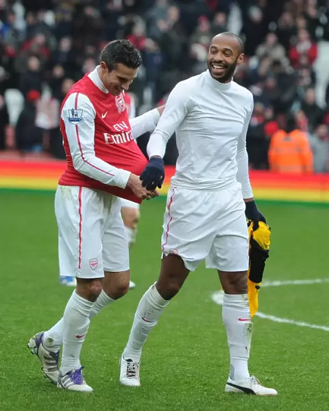 Arsenal Celebrate Victory: Robin van Persie and Thierry Henry