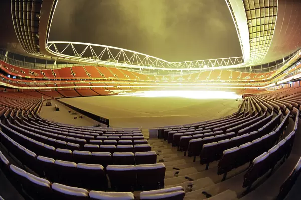 Snowy Emirates Stadium: Arsenal vs. Blackburn Rovers, Premier League