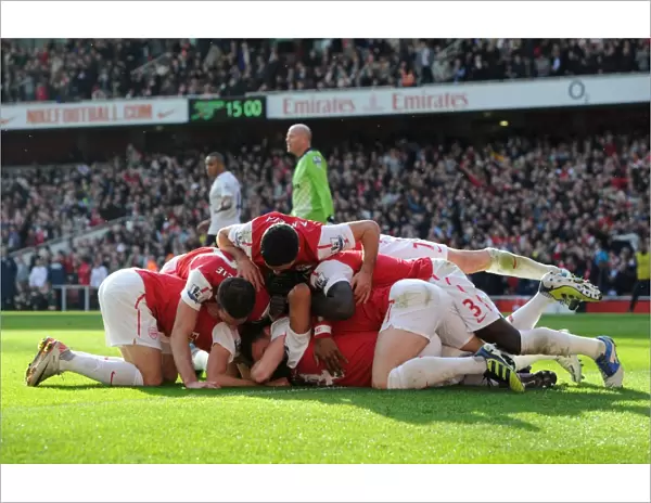 Arsenal Celebrate Theo Walcott's Double Strike: Arsenal vs. Tottenham, Premier League 2011-12