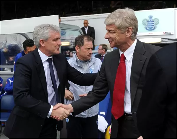 Arsene Wenger and Mark Hughes: A Pre-Match Handshake Between Queens Park Rangers and Arsenal Managers (2011-12)