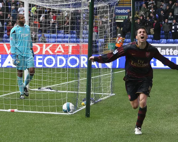 Cesc Fabregas celebrates scoring the 3rd Arsenal goal