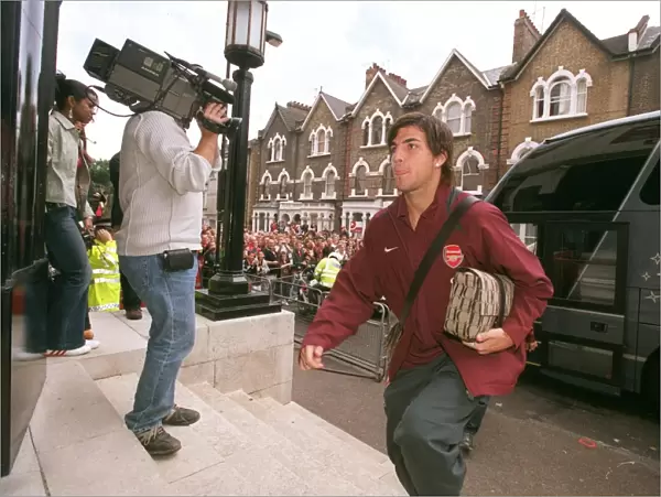 Cesc Fabregas (Arsenal) climbs the steps into the Marble Hall