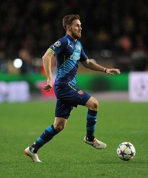 Aaron Ramsey in Action: Arsenal vs. AS Monaco, UEFA Champions League Round of 16 (March 2015)