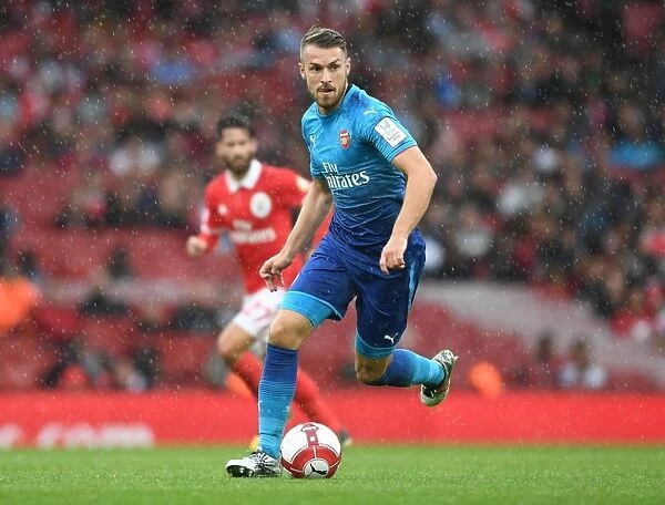 Aaron Ramsey in Action: Arsenal vs SL Benfica - Emirates Cup 2017-18