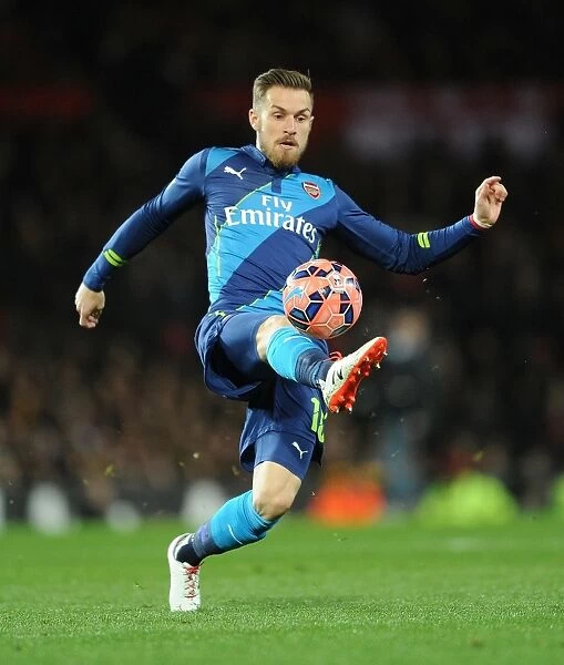 Aaron Ramsey in Action: FA Cup Quarterfinal Showdown - Manchester United vs. Arsenal (2015)