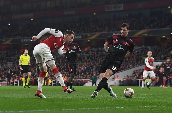 Aaron Ramsey vs Alessio Romagnoli: Tense Moment at the Emirates - Arsenal vs AC Milan, UEFA Europa League 2018