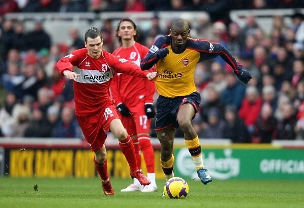 Abou Diaby vs. Adam Johnson: 1:1 Stalemate in the Barclays Premier League at Middlesbrough's Riverside Stadium, December 13, 2008