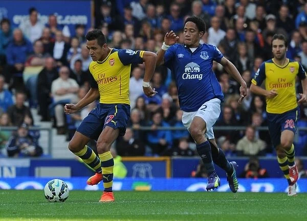 Alexis Sanchez Breaks Past Everton's Steven Pienaar: Everton vs Arsenal, Premier League 2014 / 15