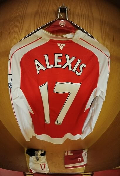 Alexis Sanchez's Arsenal Shirt in Arsenal Home Changing Room before Arsenal vs Southampton (2015-16)