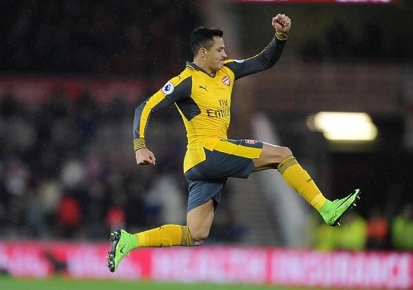 Alexis Sanchez's Thrilling Goal Celebration: Arsenal's Victory Over Middlesbrough in the Premier League 2016-17