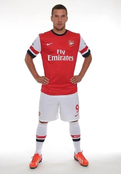 Arsenal 2013-14 Squad: Lukas Podolski at the Team Photocall