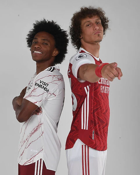 Arsenal 2020-21 First Team: Willian and David Luiz at Photocall