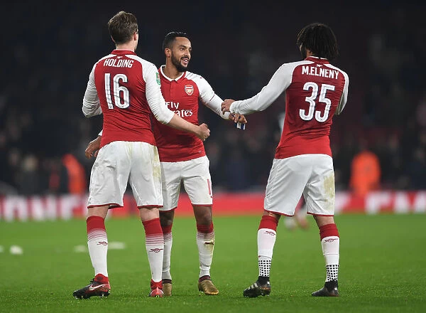 Arsenal Celebrate Carabao Cup Quarterfinal Victory: Walcott, Holding, Elneny