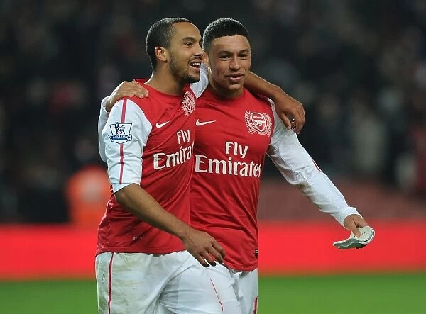 Arsenal Celebrate FA Cup Victory over Aston Villa: Theo Walcott and Alex Oxlade-Chamberlain
