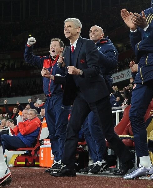 Arsenal Celebrate Mesut Ozil's Goal Against Bournemouth: Wenger, Bould, and Lewin Rejoice (2015-16)