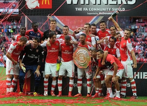 Arsenal Celebrates FA Community Shield Win over Manchester City (2014)