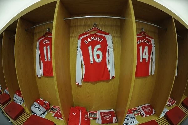 Arsenal Changing Room: Aaron Ramsey's Shirt Before Arsenal vs Stoke City (2014-15)