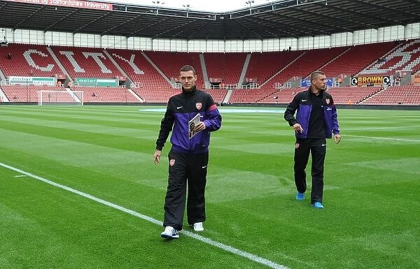 Arsenal Duo Thomas Vermaelen and Lukas Podolski Before Stoke City Clash (2012-13)